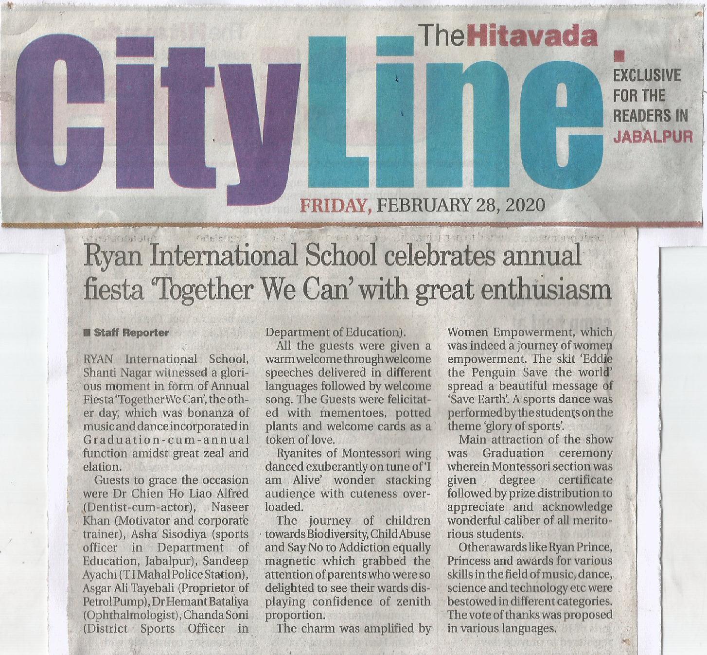 Graduation Cum Annual Day- Ryan International School Jabalpur